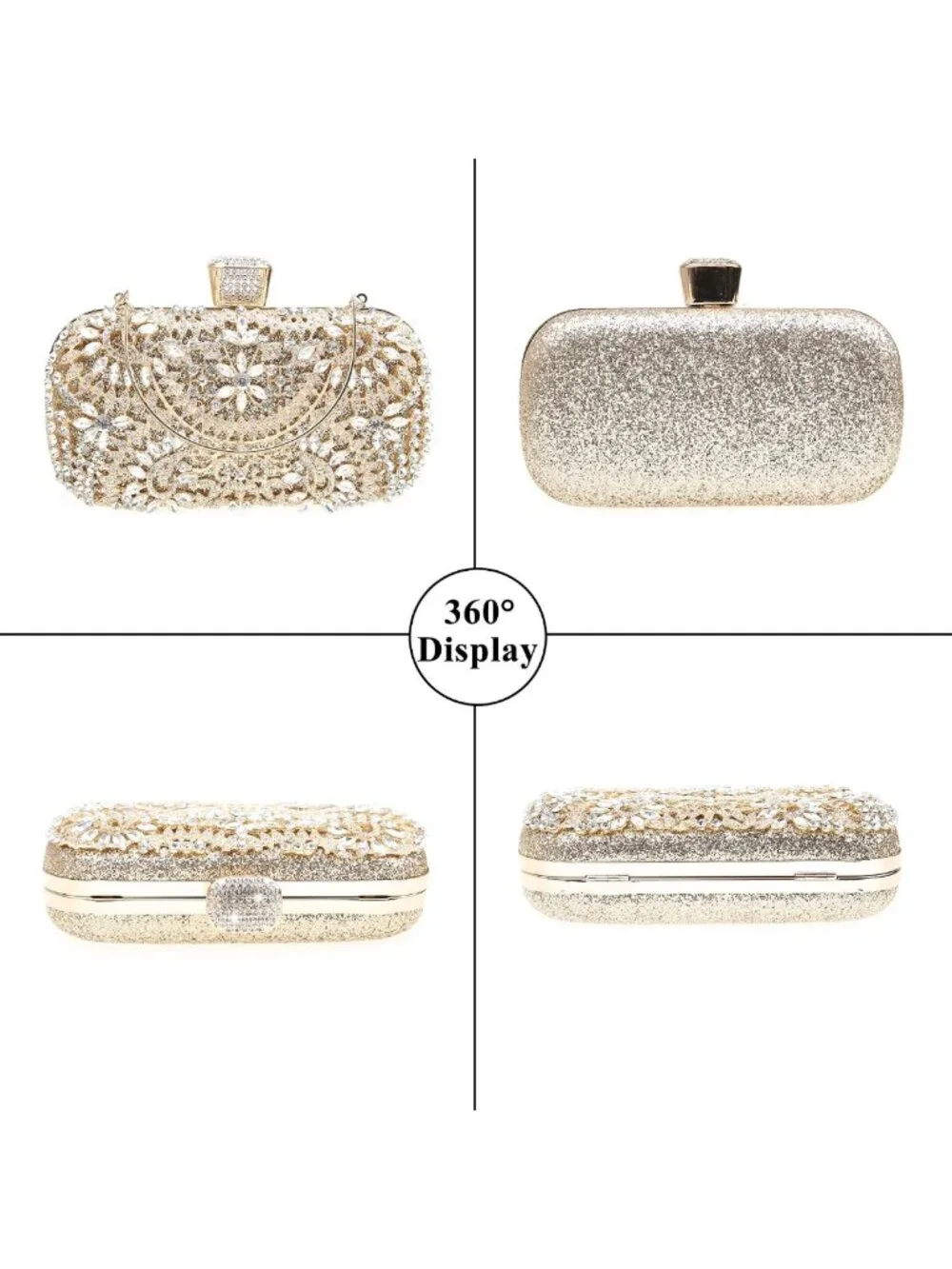Sparkly Rhinestone Crystal Clutch Bag | Glitter Sequin Evening Purse for